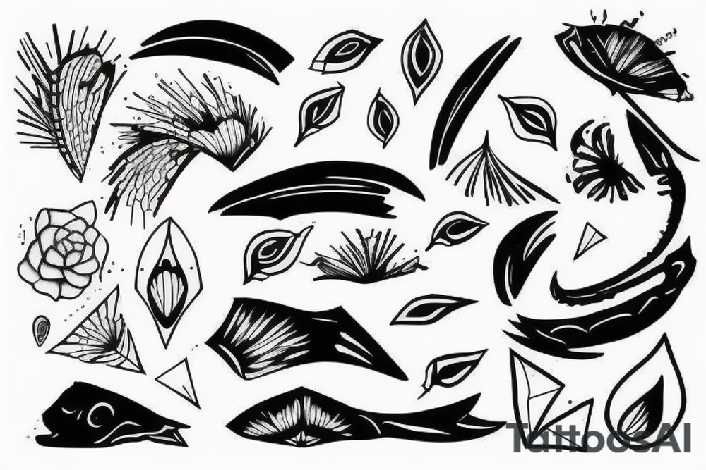 ray line-art tattoo idea