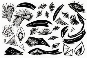 ray line-art tattoo idea
