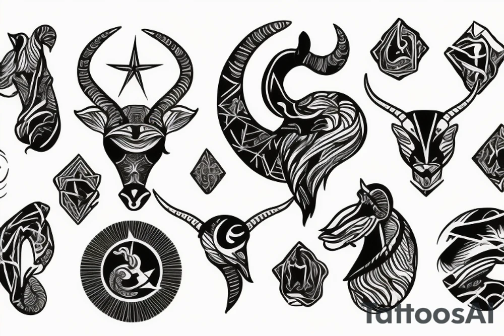 capricorn with an ascendant in the sun tattoo idea