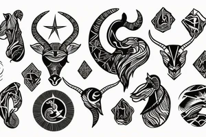 capricorn with an ascendant in the sun tattoo idea