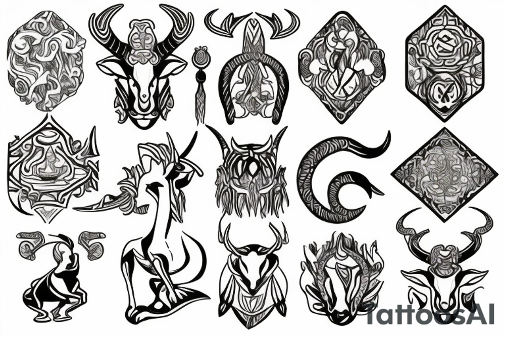 capricorn with an ascendant in the sun tattoo idea