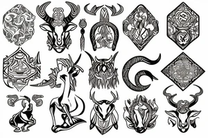 capricorn with an ascendant in the sun tattoo idea