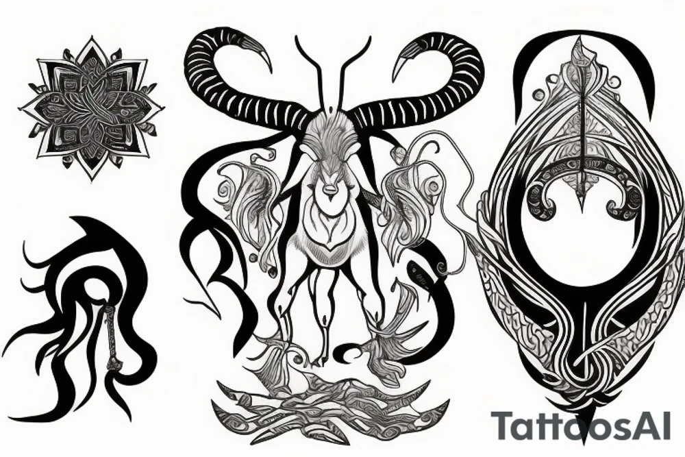capricorn with an ascendant in the sun tattoo idea