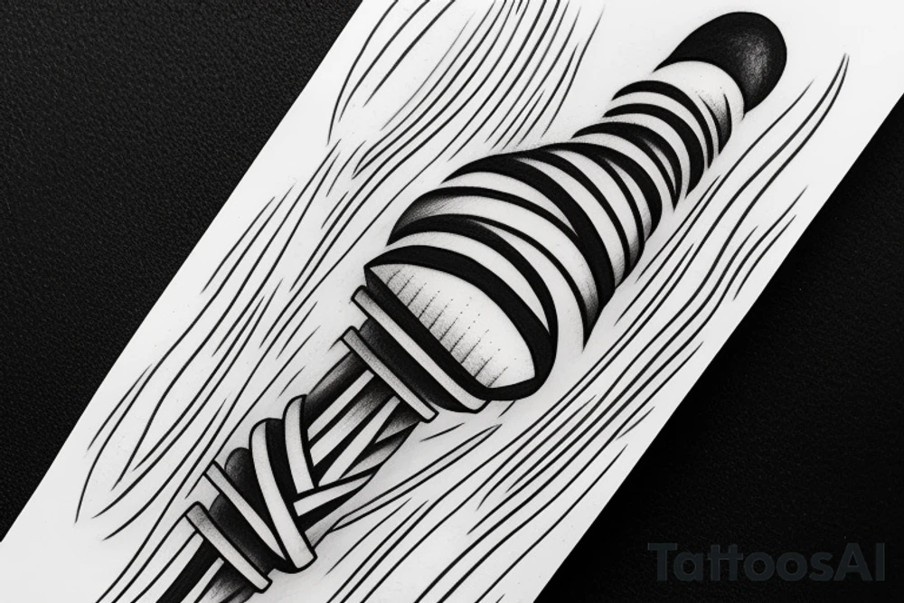the infinity column of Brancusi in charcoal style design tattoo idea