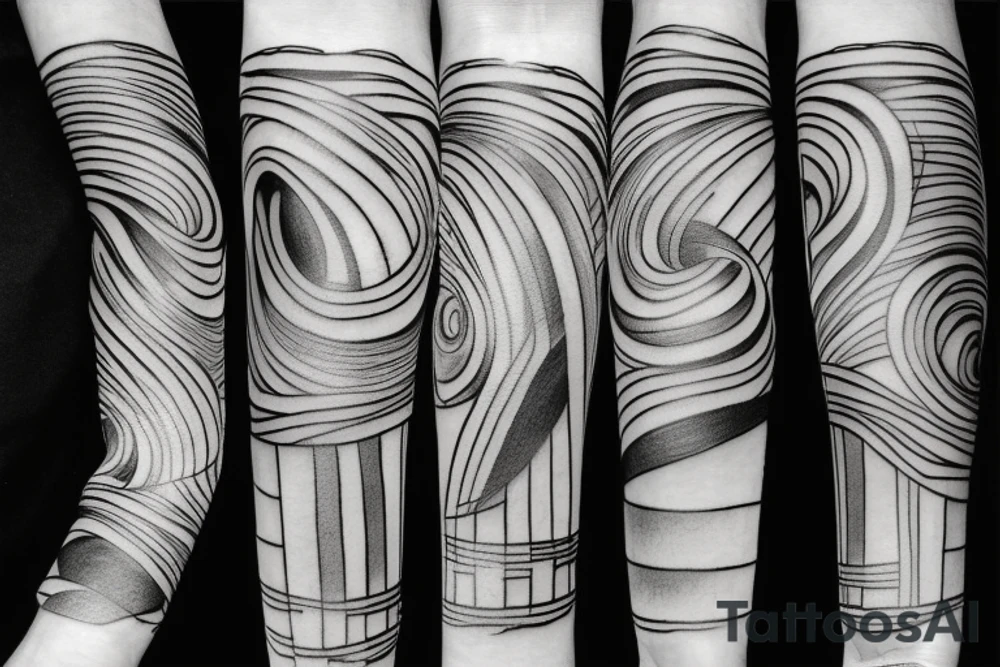 the infinity column of Brancusi in charcoal style design tattoo idea