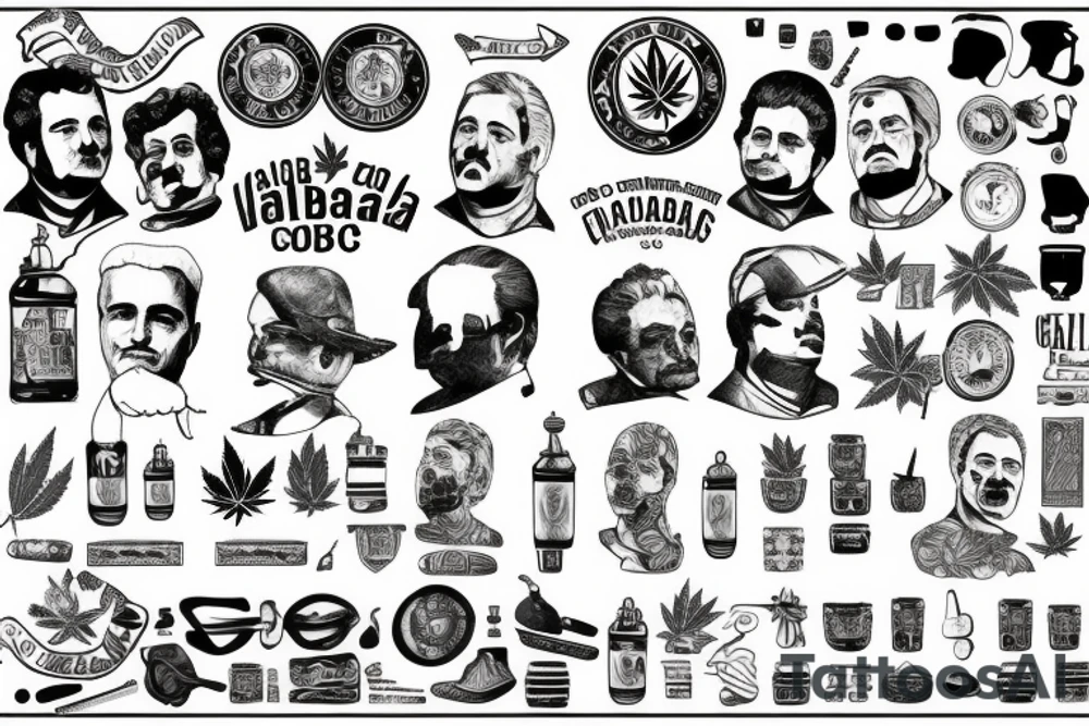 Pablo Escobar and marijuana tattoo idea