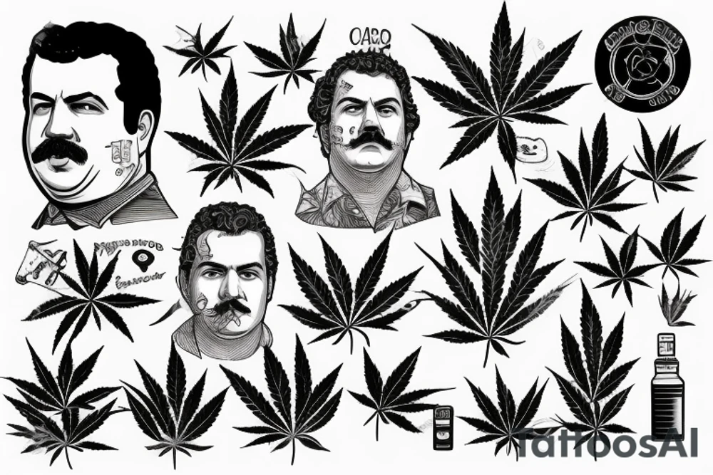 Pablo Escobar and marijuana tattoo idea