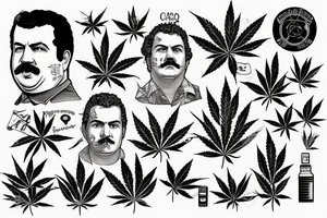Pablo Escobar and marijuana tattoo idea