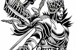 Gladiator fighting on forearm tattoo idea