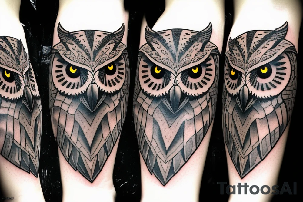 hunting owl tattoo idea