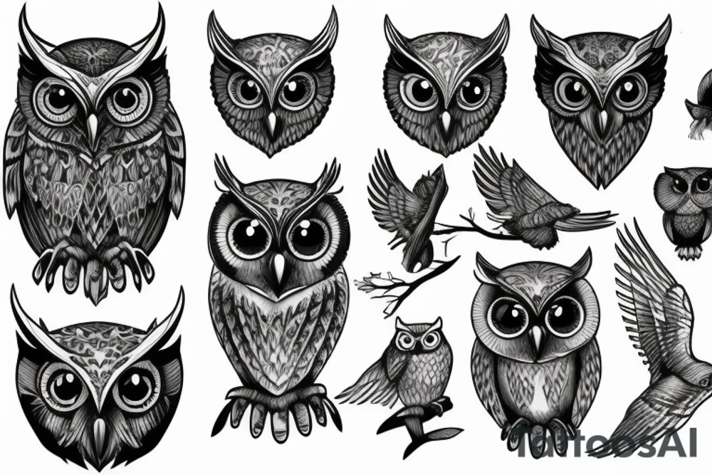 hunting owl tattoo idea