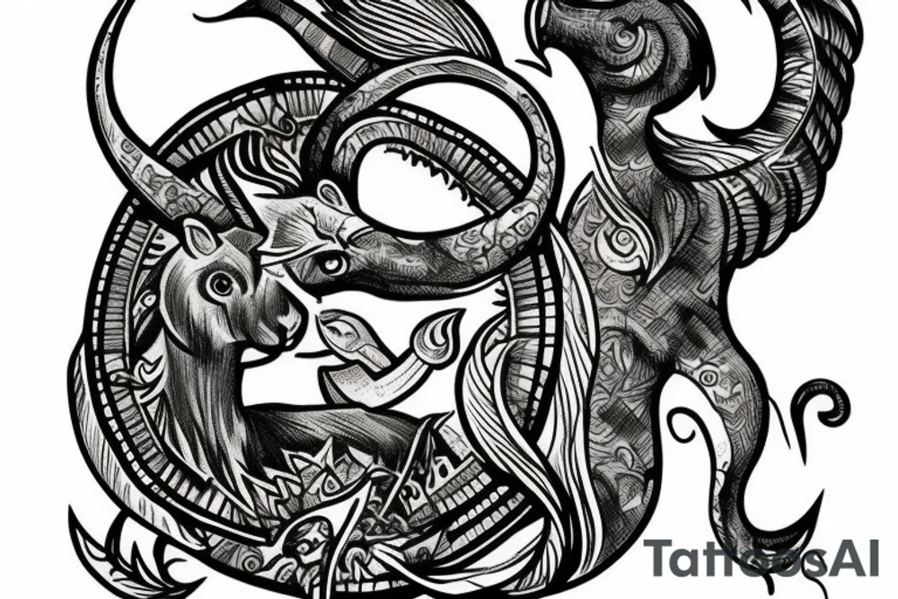 capricorn with an ascendant in leo tattoo idea