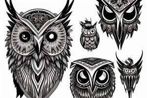 shoulder owl armor tattoo idea