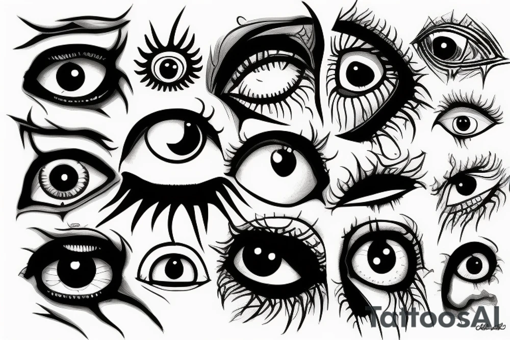 scary eyes tattoo idea