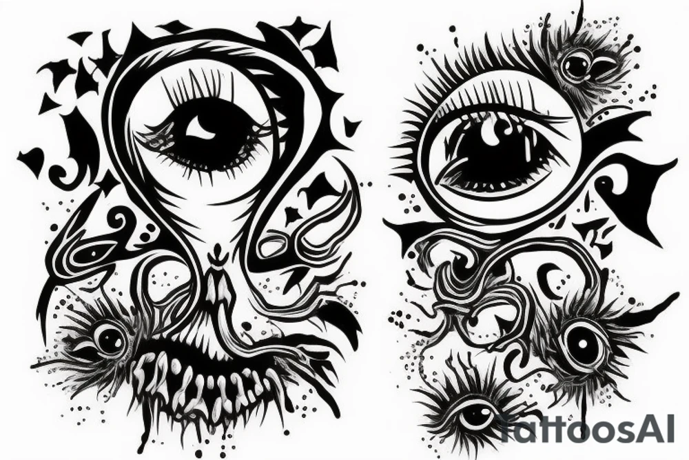 scary eyes tattoo idea
