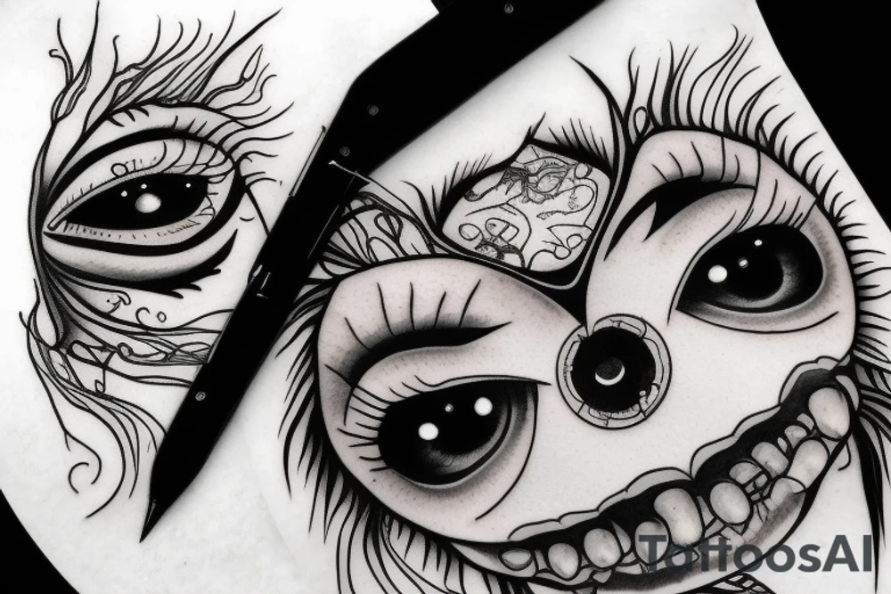 scary eyes tattoo idea