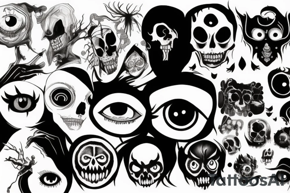 scary eyes tattoo idea