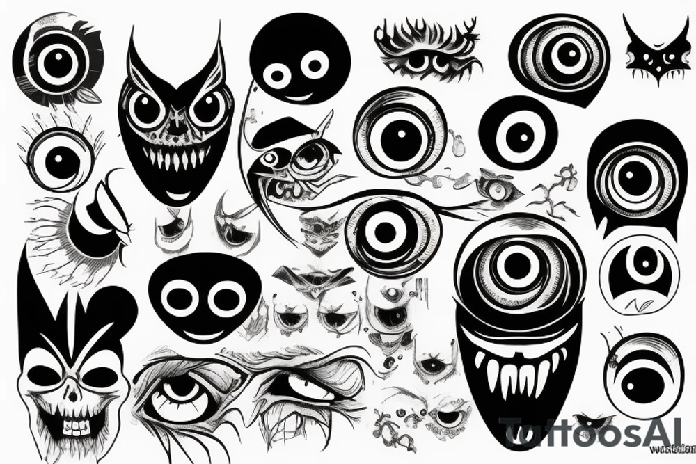 scary eyes tattoo idea