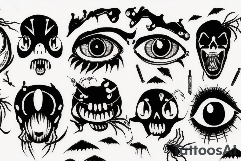 scary eyes tattoo idea