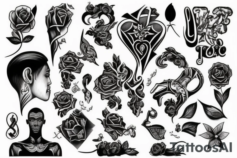 tattoo on black mans neck, something meaning and symbolic tattoo idea