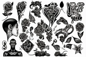 tattoo on black mans neck, something meaning and symbolic tattoo idea