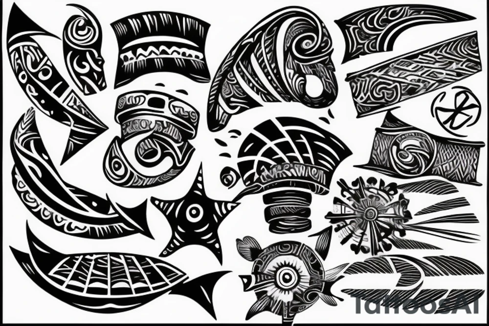 Sailing sea surfing destination get lost and Happy wind connection tattoo idea