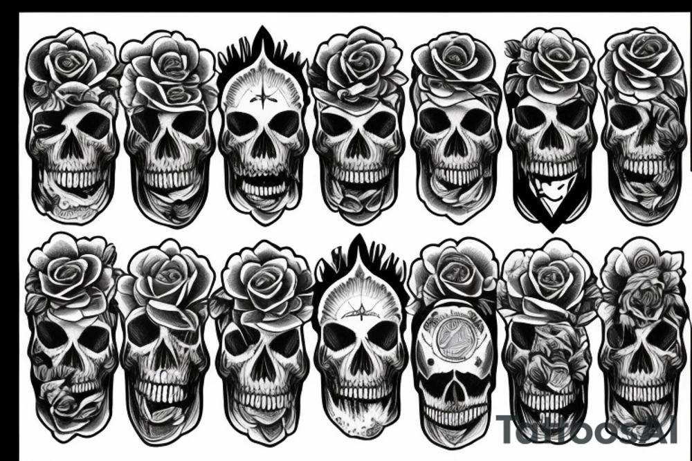 full sleeve tattoo, mental health, skulls, roses tattoo idea full sleeve tattoo, mental health, skulls, roses tattoo idea