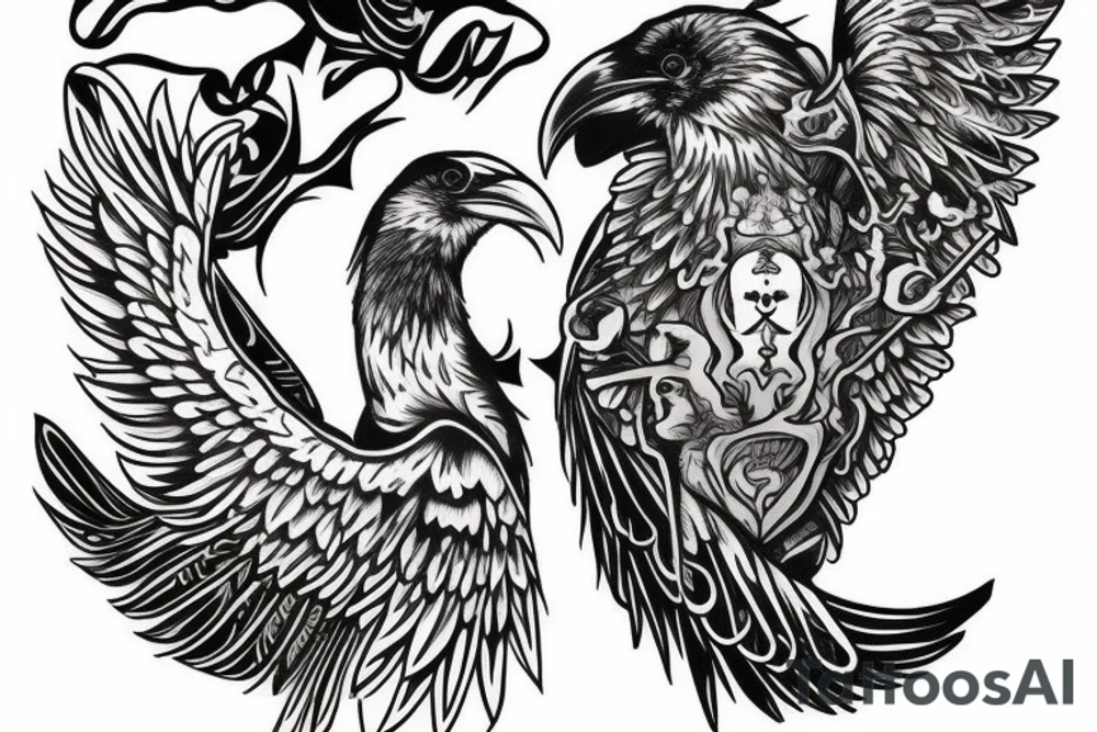 raven slavic mythology tattoo idea