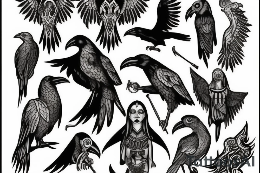 raven slavic mythology tattoo idea