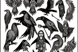raven slavic mythology tattoo idea