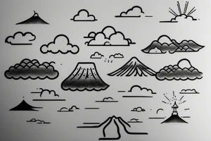 simple clouds in japans style tattoo idea