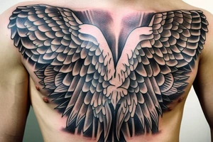 Chest tattoo - wings, Greek mythology, Atlas, ares tattoo idea