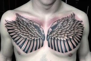 Chest tattoo - wings, Greek mythology, Atlas, ares tattoo idea