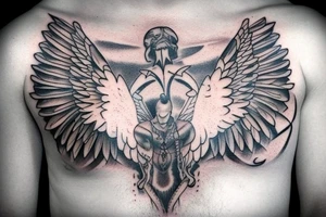 Chest tattoo - wings, Greek mythology, Atlas, ares tattoo idea