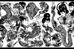 asian style yakuza tattoo idea