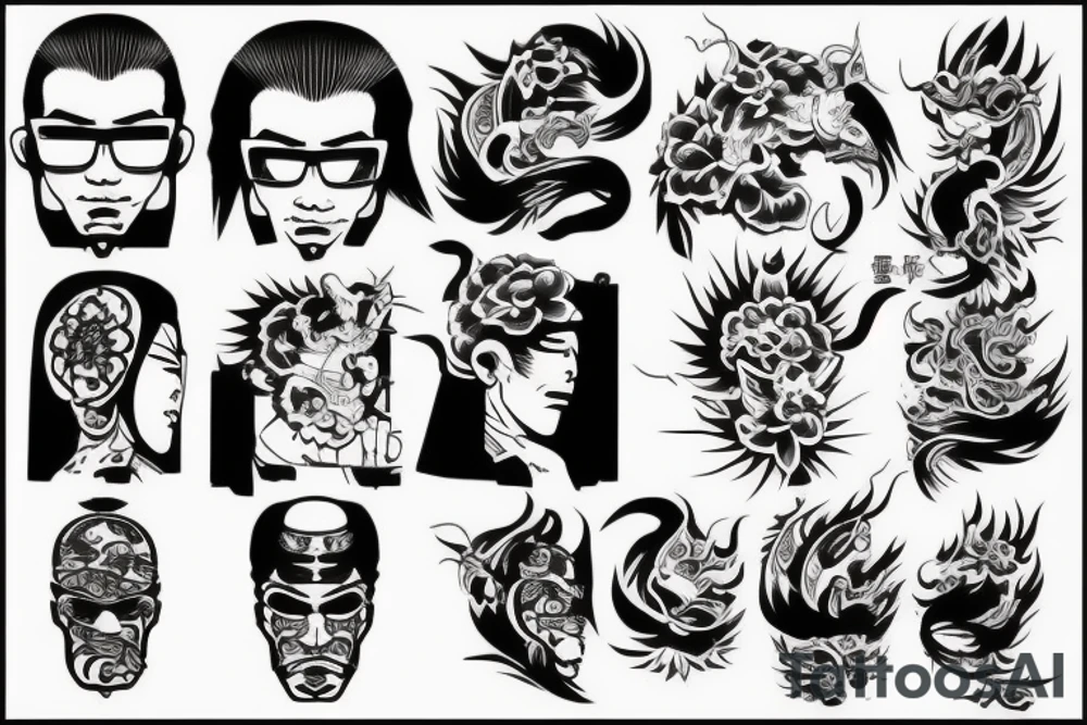 asian style yakuza tattoo idea