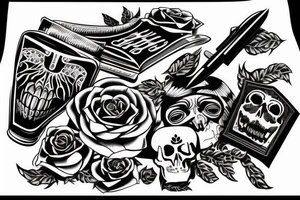 Death sleeping on a bed while having nightmares tattoo idea