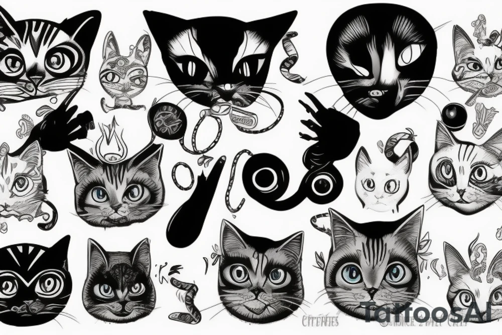 crazy cats tattoo idea