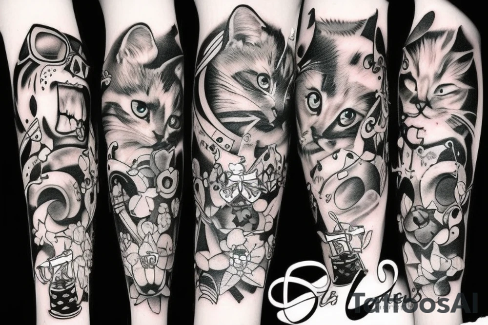Cats are full of madness tattoo idea