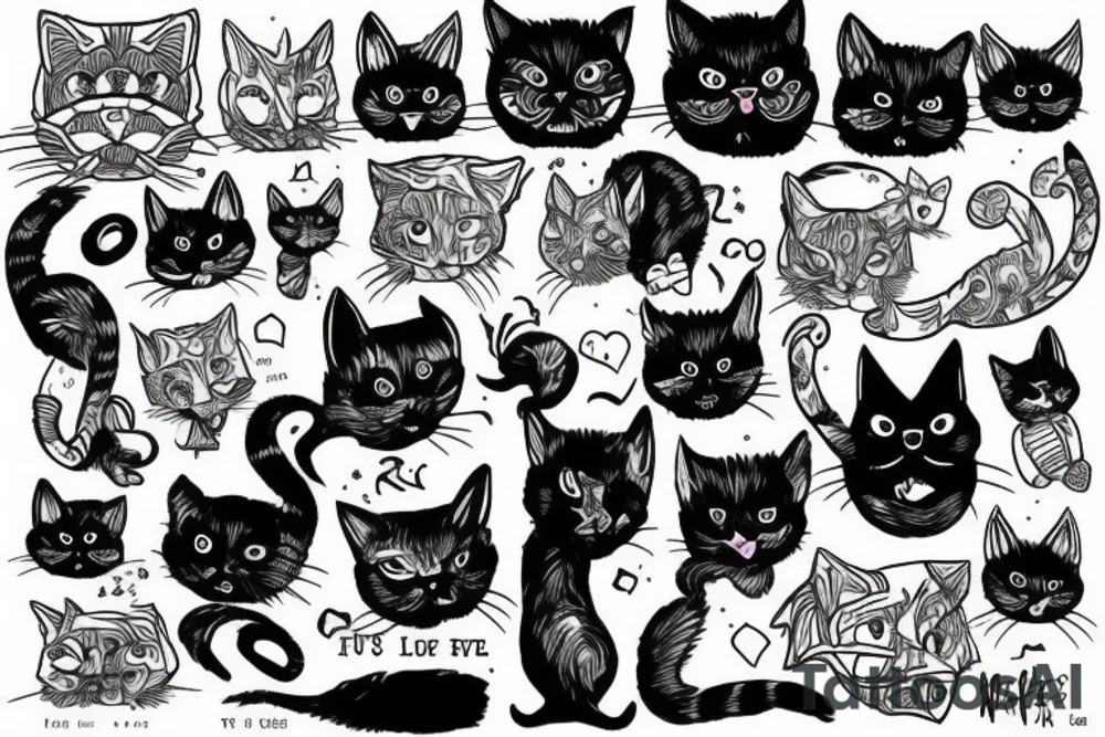Cats are full of madness tattoo idea