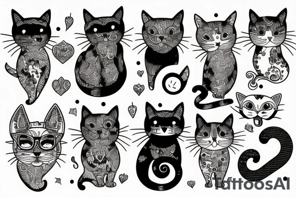 Cats are full of madness tattoo idea