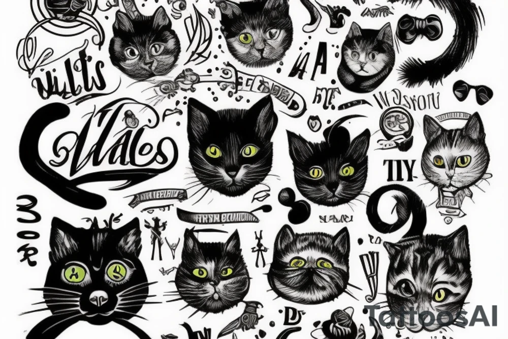 Cats are full of madness tattoo idea