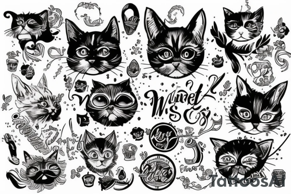 Cats are full of madness tattoo idea