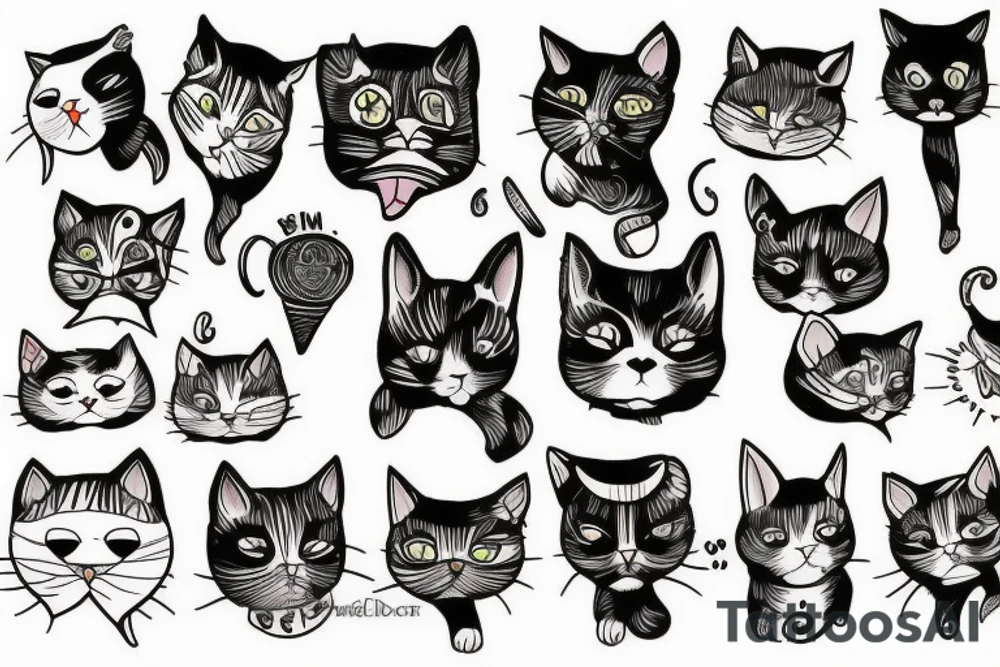 Cats are full of madness tattoo idea
