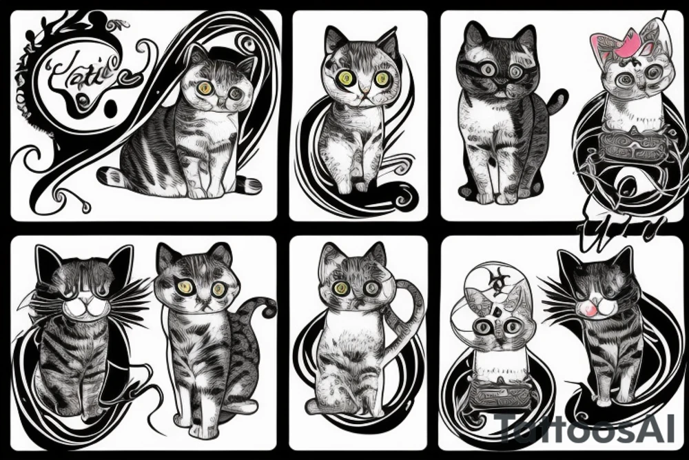 Cats are full of madness tattoo idea