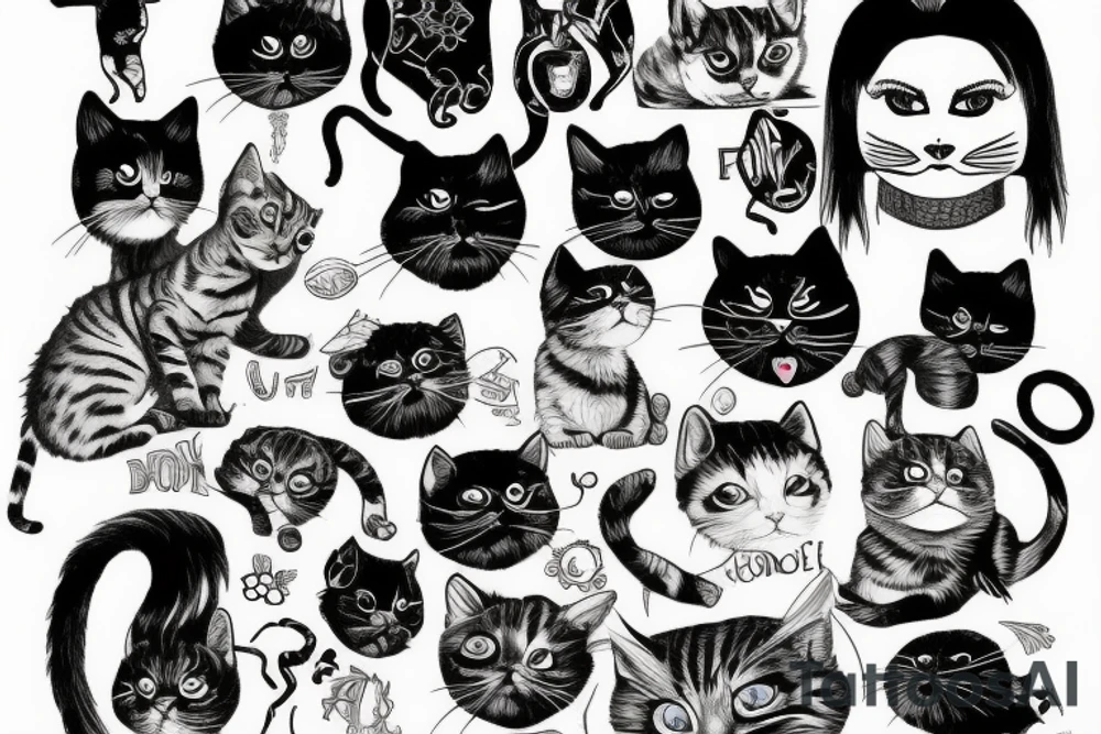 Cats are full of madness tattoo idea