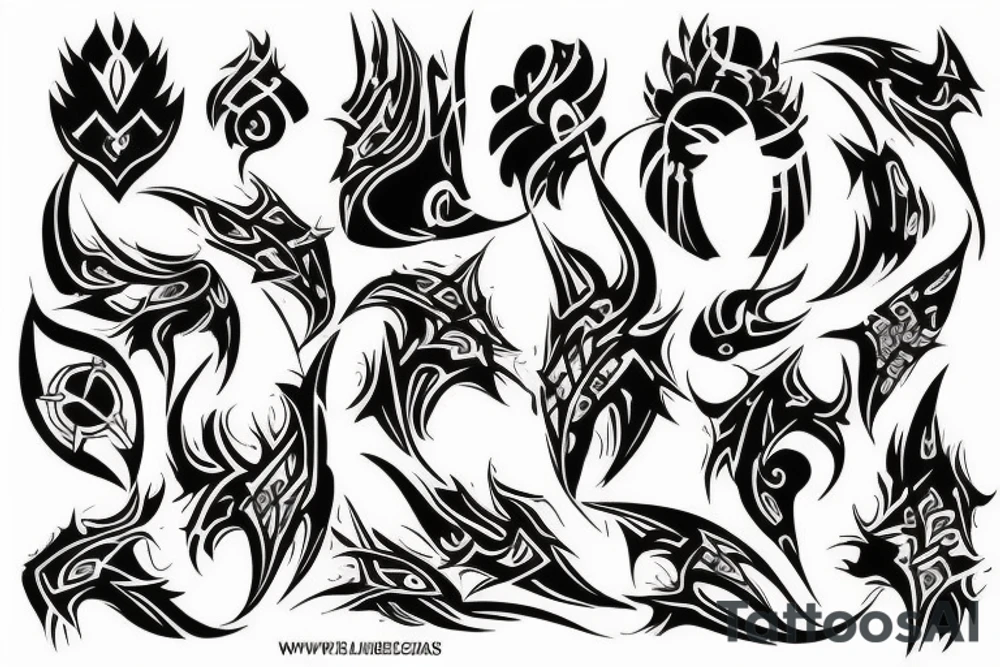 Black tribe tattoo for shoulder and half of chest tattoo idea