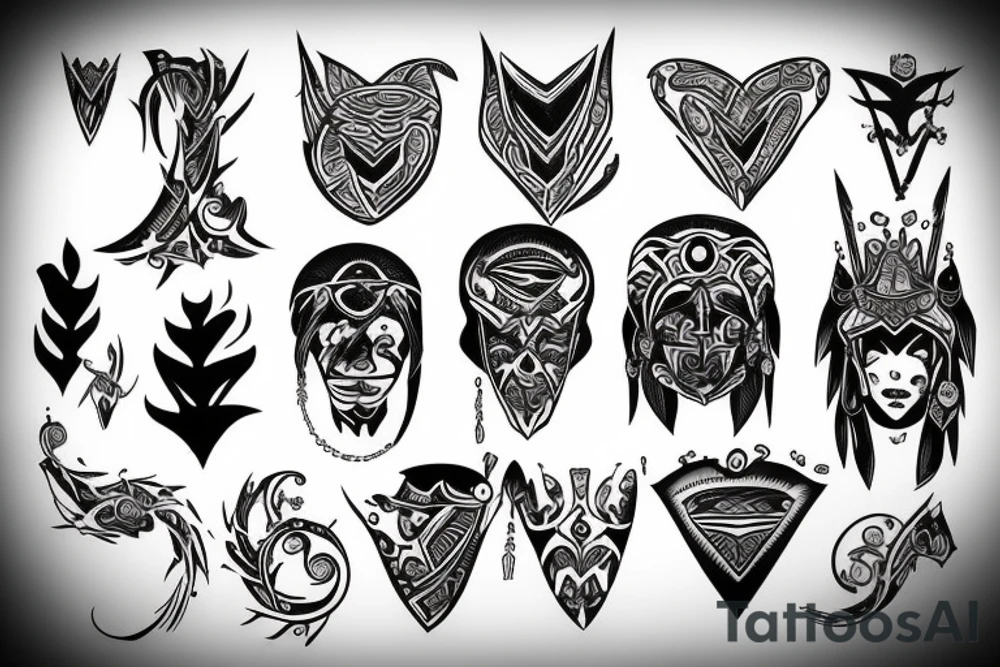 Black tribe tattoo for shoulder and half of chest tattoo idea