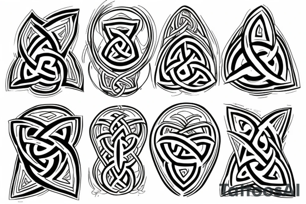 unalome, triquetra tattoo idea