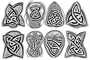 unalome, triquetra tattoo idea